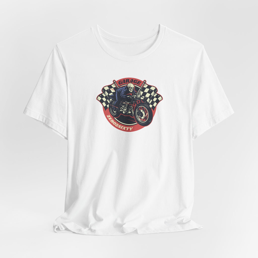 Zero2Sixty Round Garage Sign Tee — Motorsport Inspired Speed Logo T-Shirt