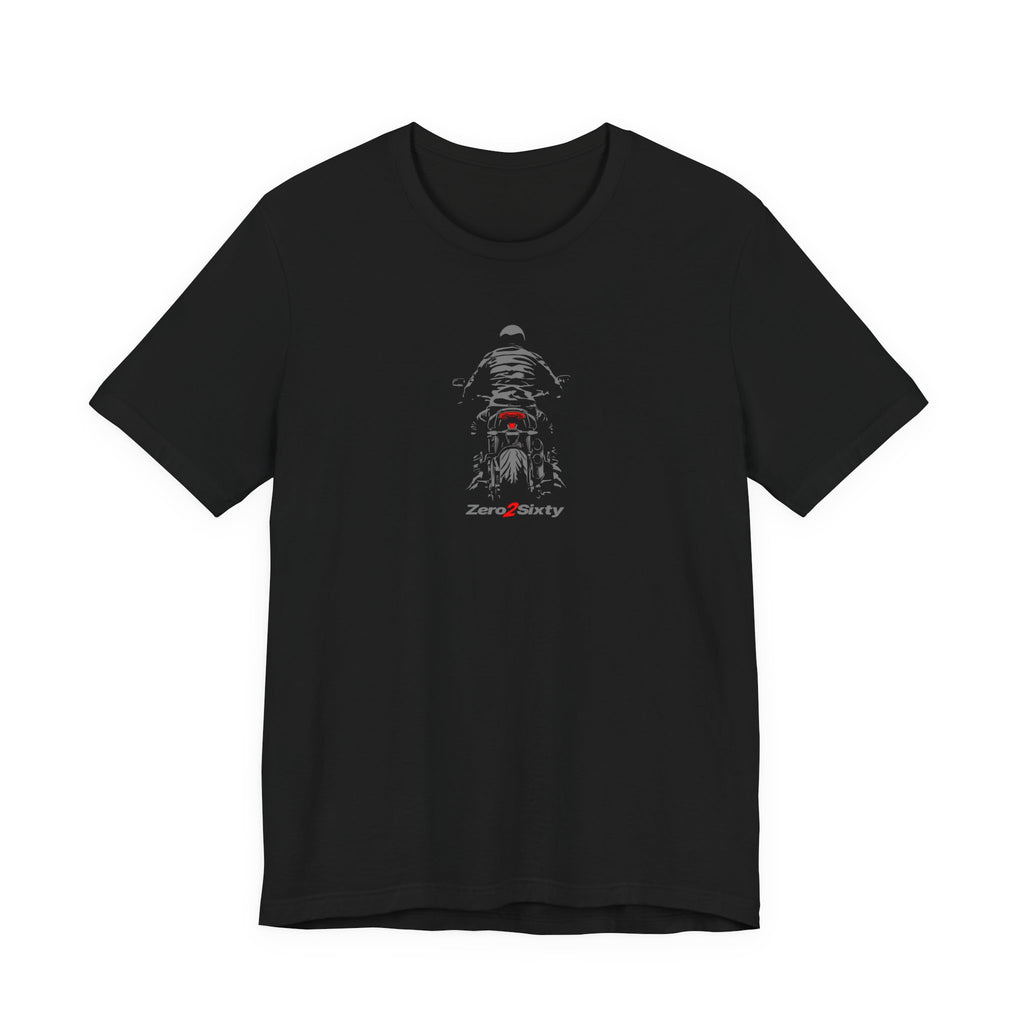 Zero2Sixty Monster back Tee (Black) — Motorsport Inspired Speed Logo T-Shirt
