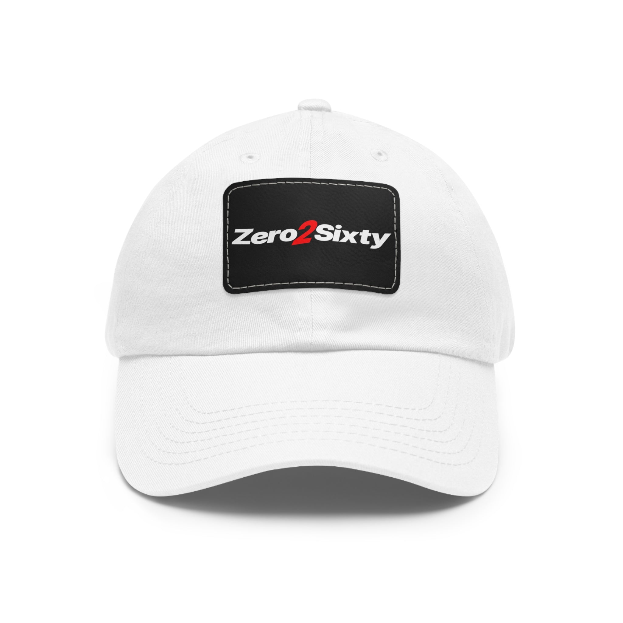 Zero2Sixty Leather Patch Dad Hat — Classic Motorsport Logo Cap