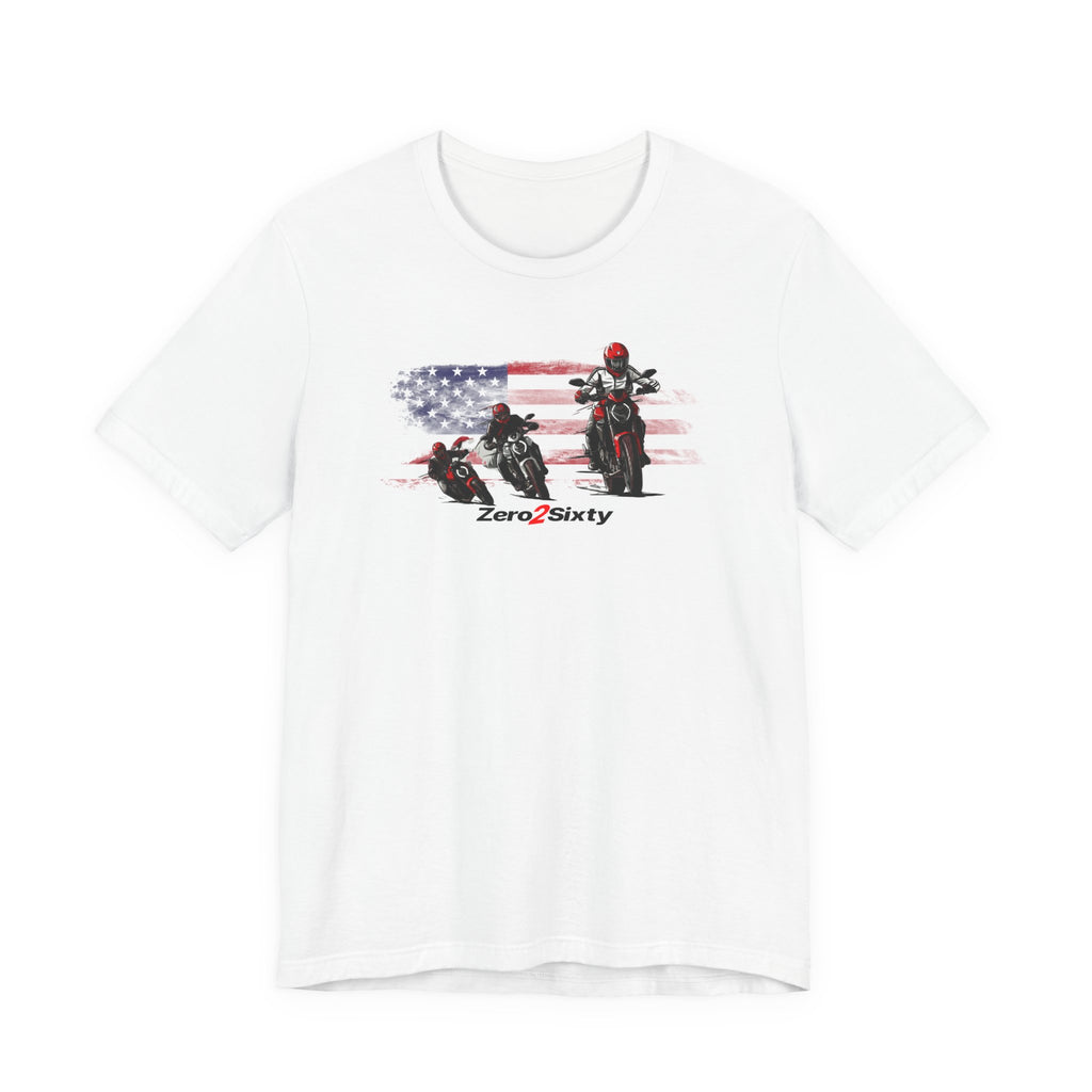 Zero2Sixty Monster USA Graphic Tee — Motorsport Inspired Speed Logo T-Shirt