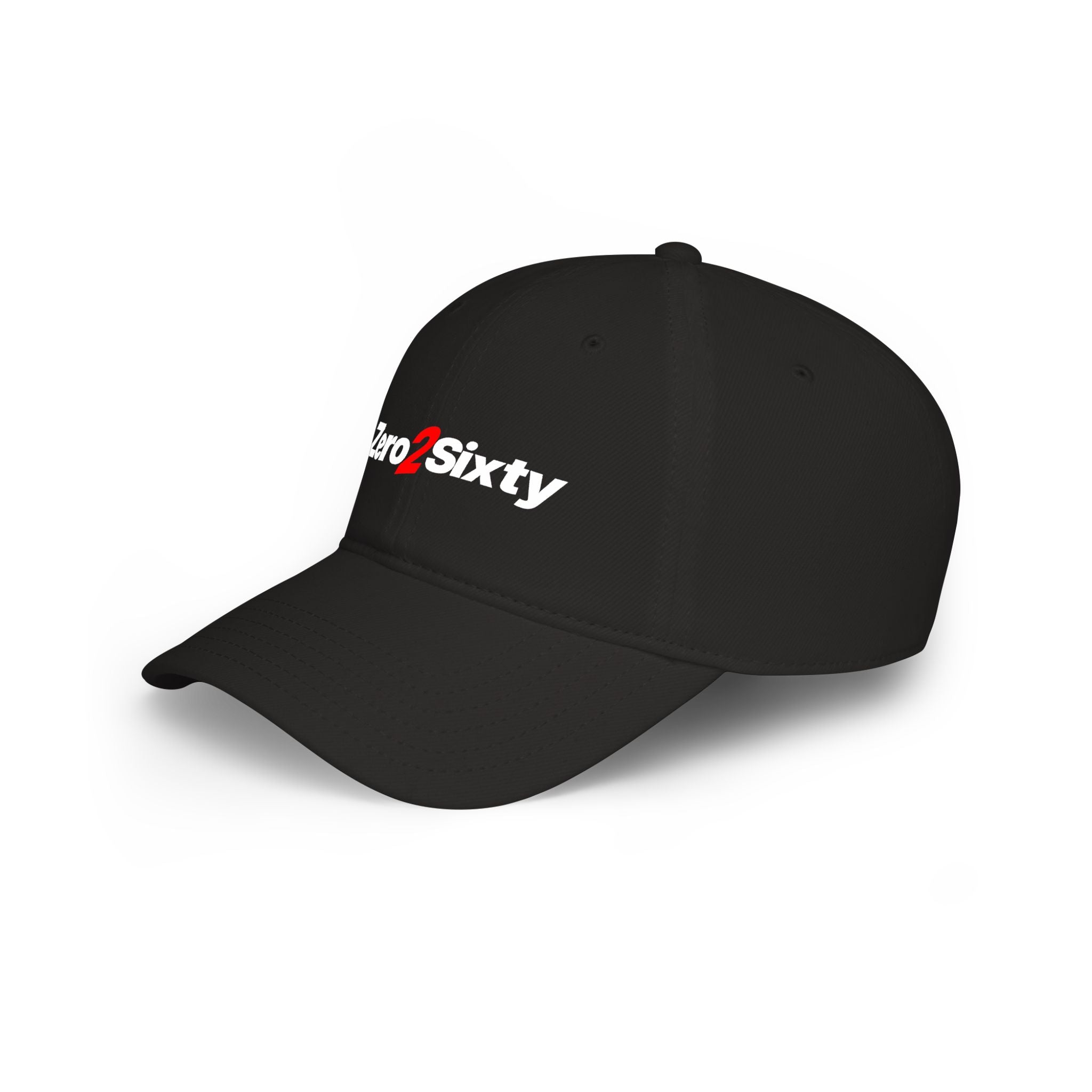 Zero2Sixty Low Profile Baseball Cap Black— Speed-Inspired Logo Hat