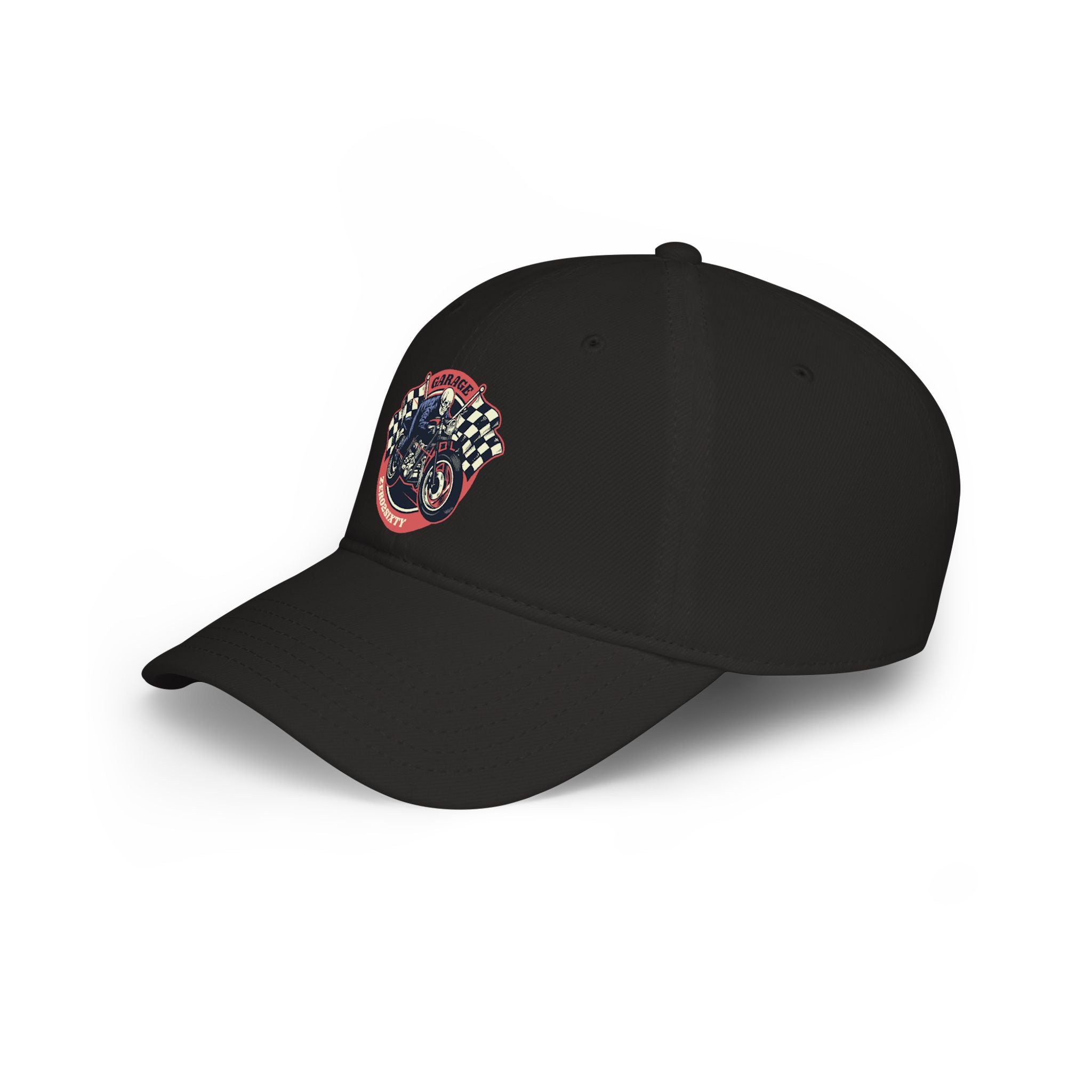 Zero2Sixty Garage (Black) Low Profile Baseball Cap Black— Speed-Inspired Logo Hat