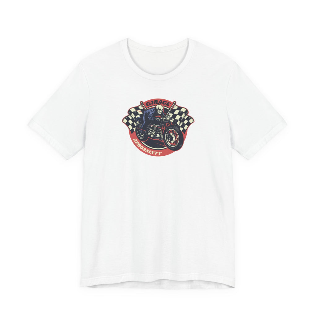 Zero2Sixty Round Garage Sign Tee — Motorsport Inspired Speed Logo T-Shirt