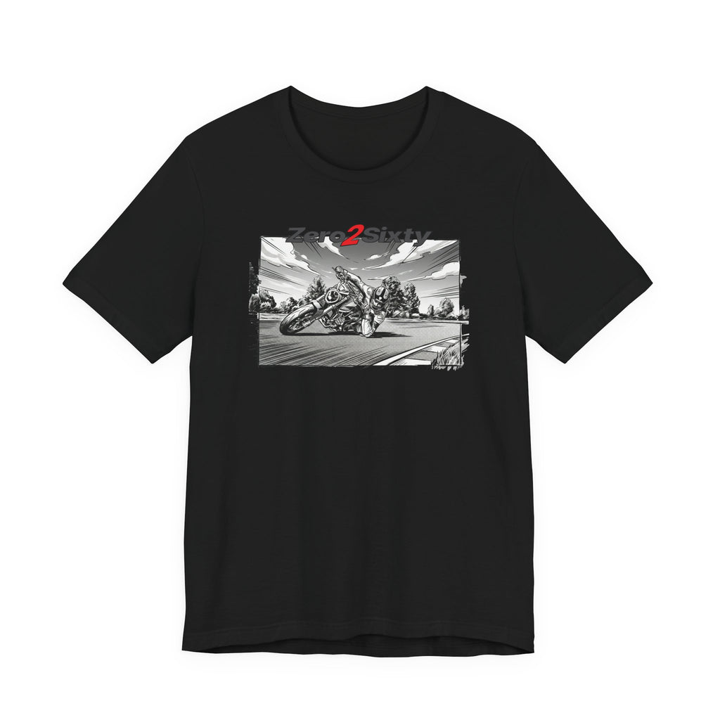 Zero2Sixty Monster Comics Tee (Black) — Motorsport Inspired Speed Logo T-Shirt