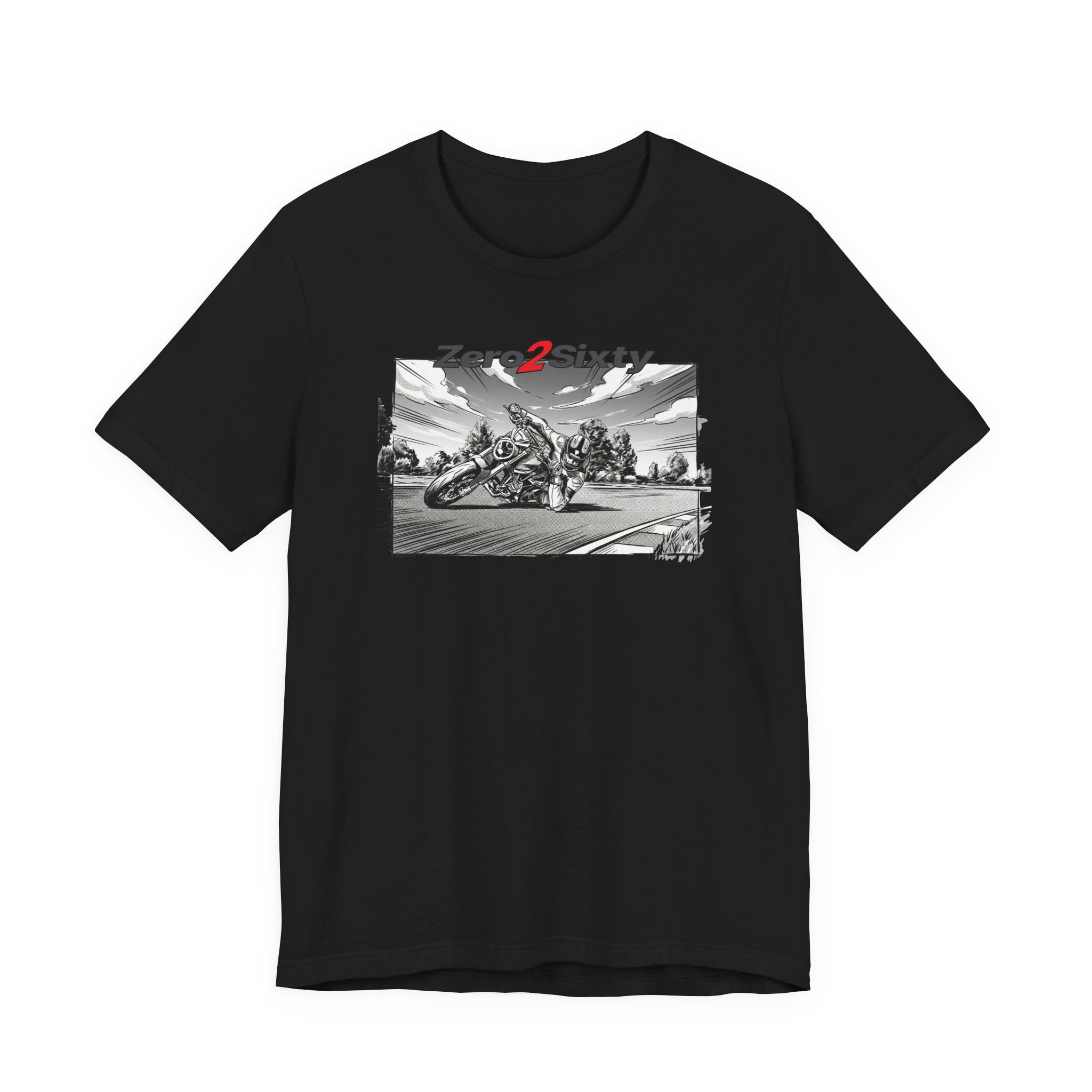 Zero2Sixty Monster Comics Tee (Black) — Motorsport Inspired Speed Logo T-Shirt