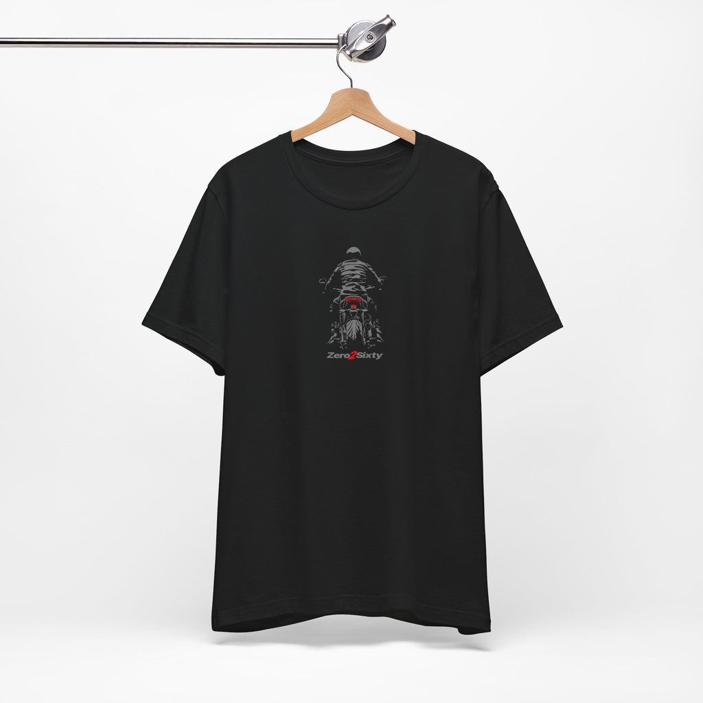 Zero2Sixty Monster back Tee (Black) — Motorsport Inspired Speed Logo T-Shirt