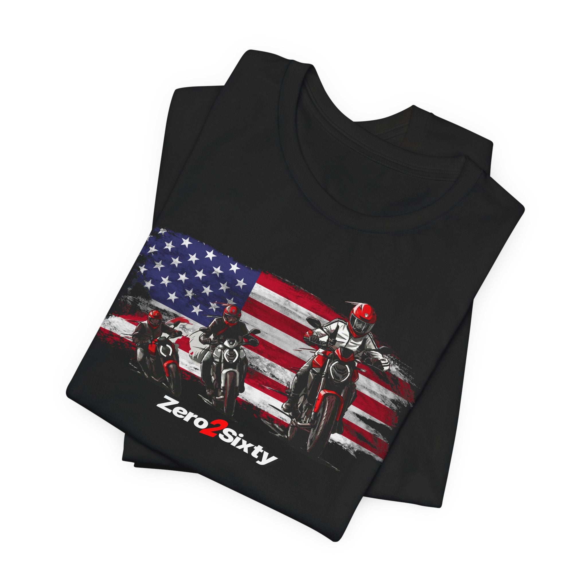 Zero2Sixty Monster USA Tee (Black) — Motorsport Inspired Speed Logo T-Shirt