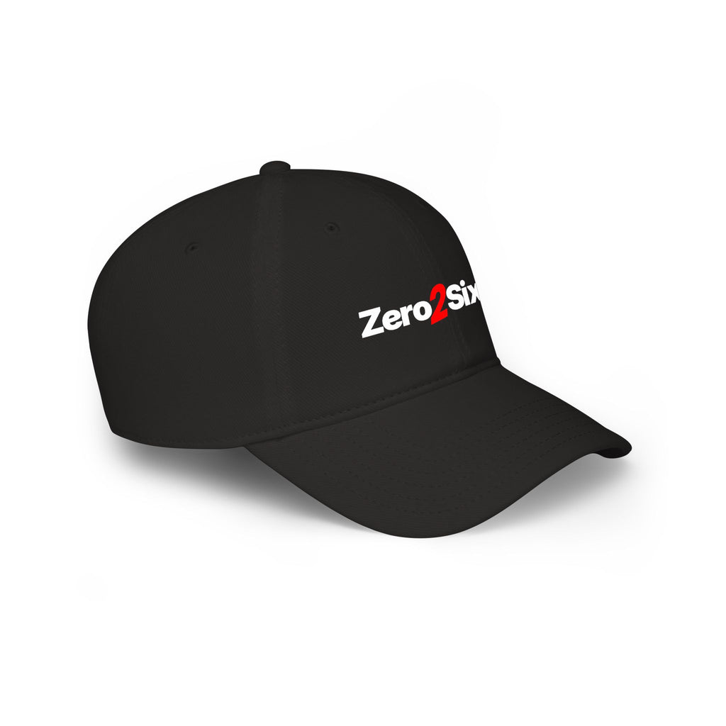 Zero2Sixty Low Profile Baseball Cap Black— Speed-Inspired Logo Hat