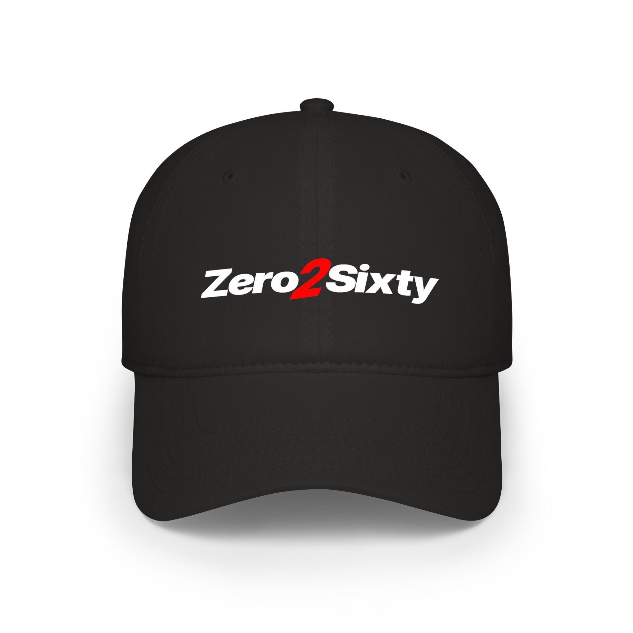 Zero2Sixty Low Profile Baseball Cap Black— Speed-Inspired Logo Hat
