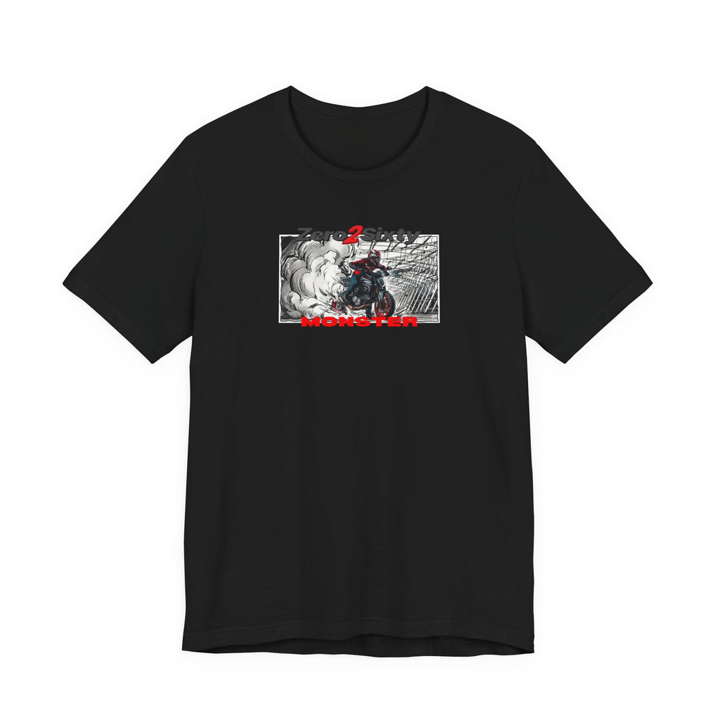 Zero2Sixty Monster Comics 2 Tee (Black) — Motorsport Inspired Speed Logo T-Shirt
