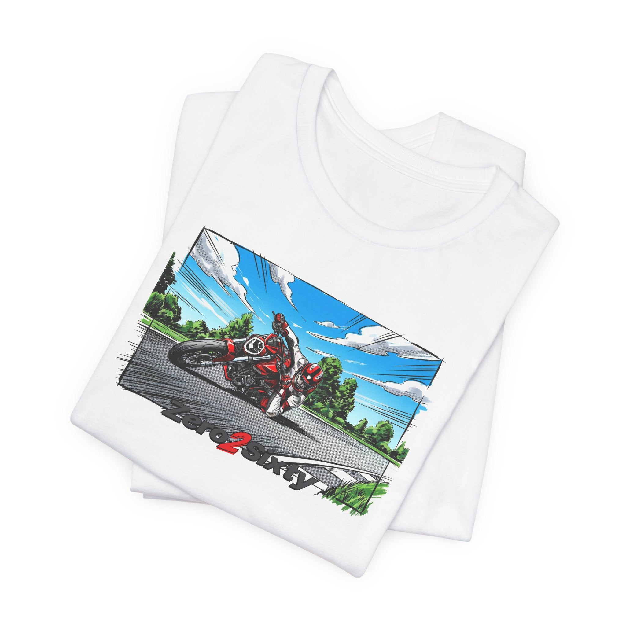 Zero2Sixty Monster Comics Graphic Tee — Motorsport Inspired Speed Logo T-Shirt