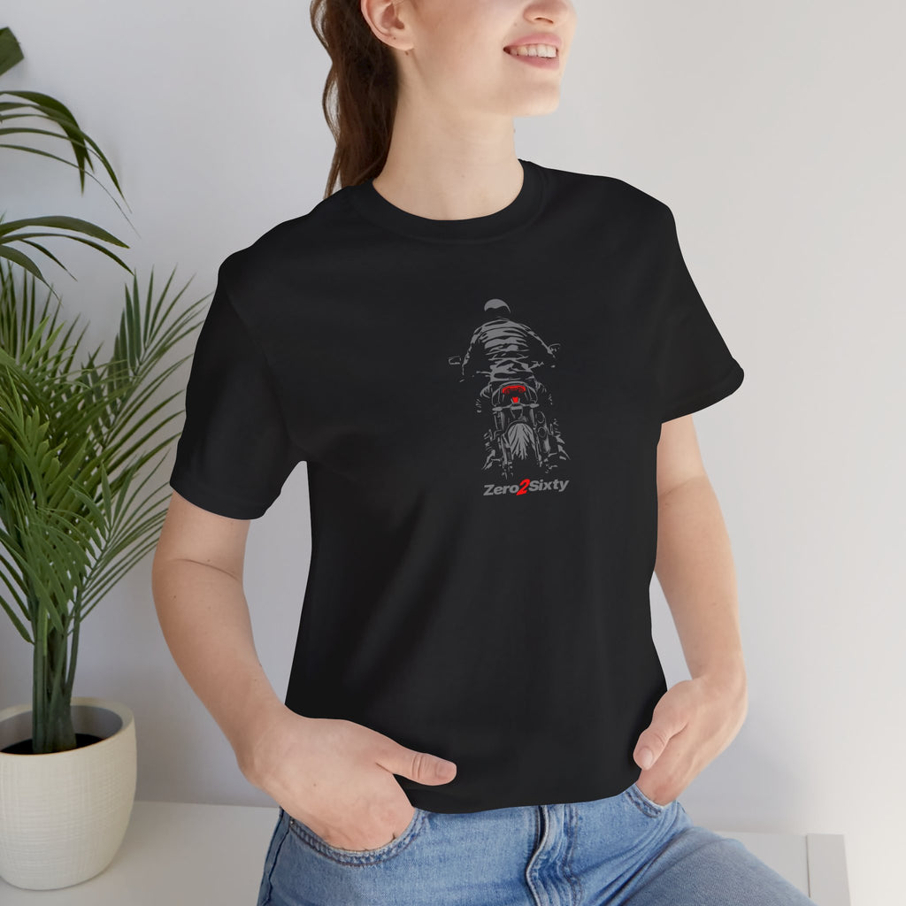 Zero2Sixty Monster back Tee (Black) — Motorsport Inspired Speed Logo T-Shirt