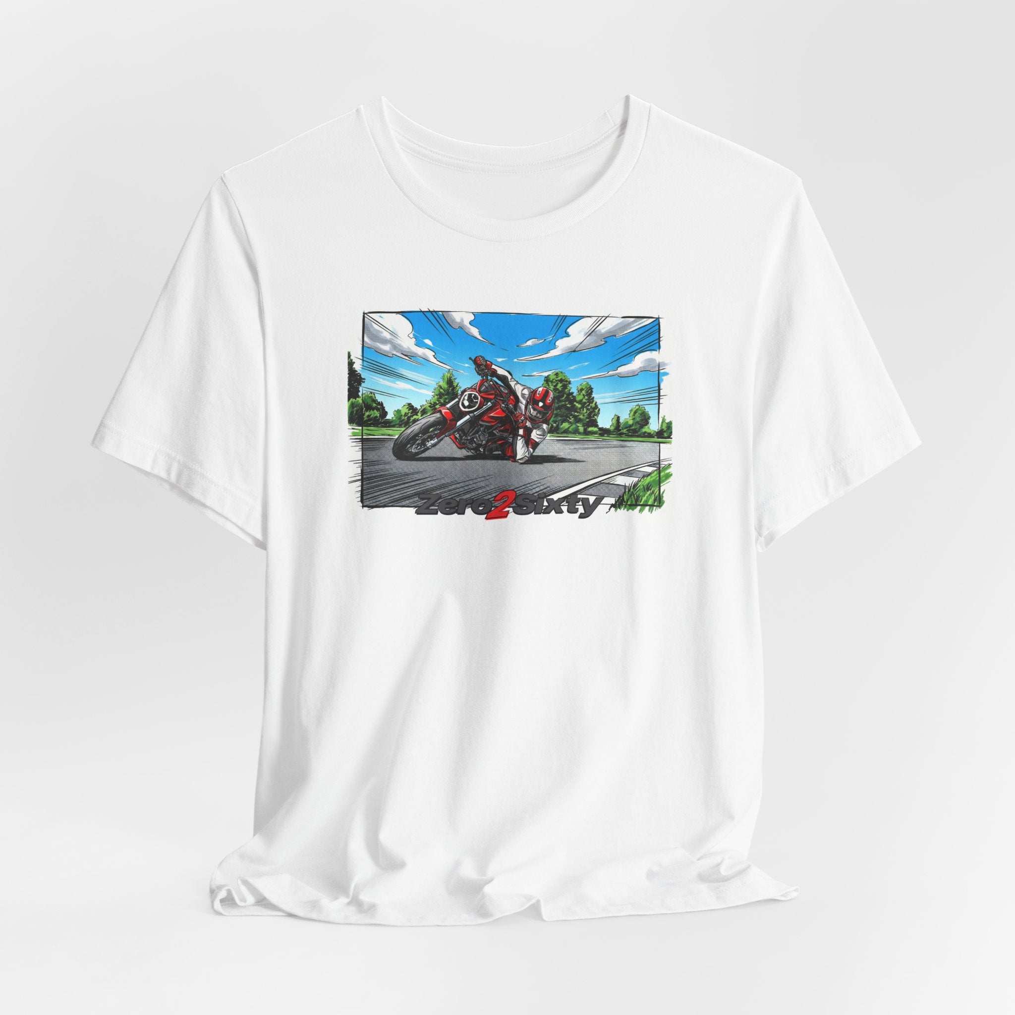 Zero2Sixty Monster Comics Graphic Tee — Motorsport Inspired Speed Logo T-Shirt